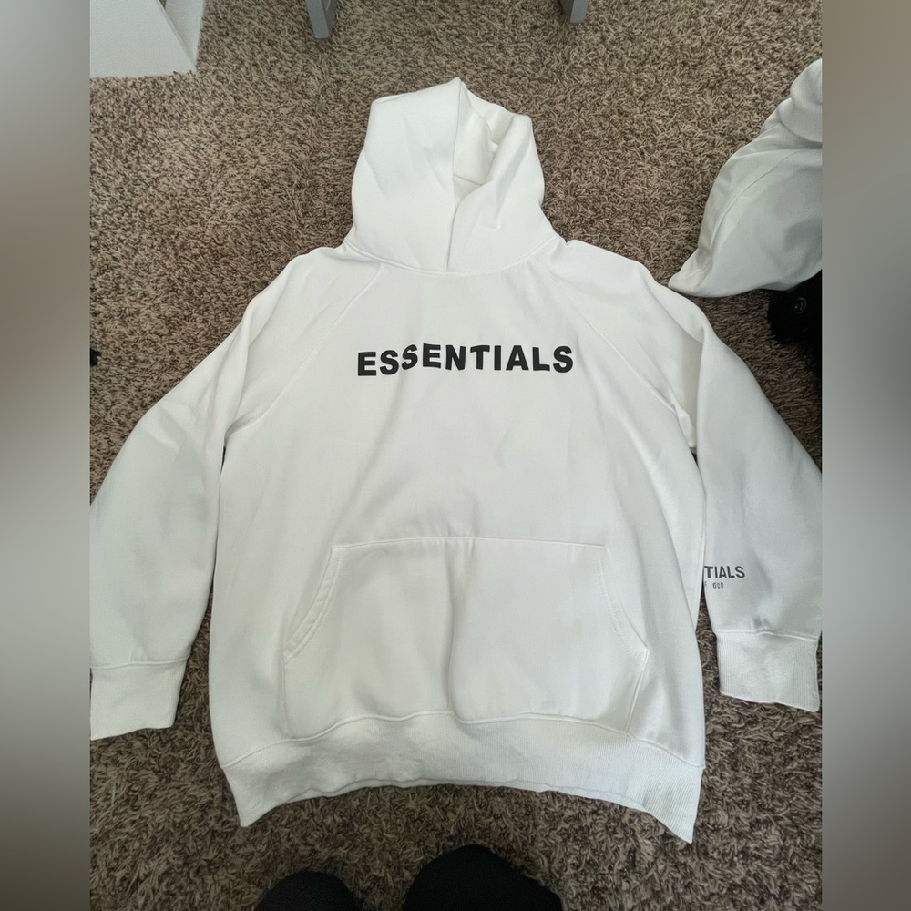 Essentials White Hoodie